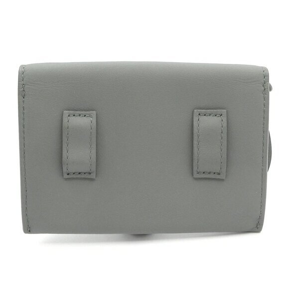 Auth DIOR/ChristianDior Saddle Gray Leather Coin Case - Picture 2 of 15